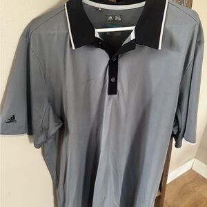 Adidas Men's Polo Shirt in Gray and Black